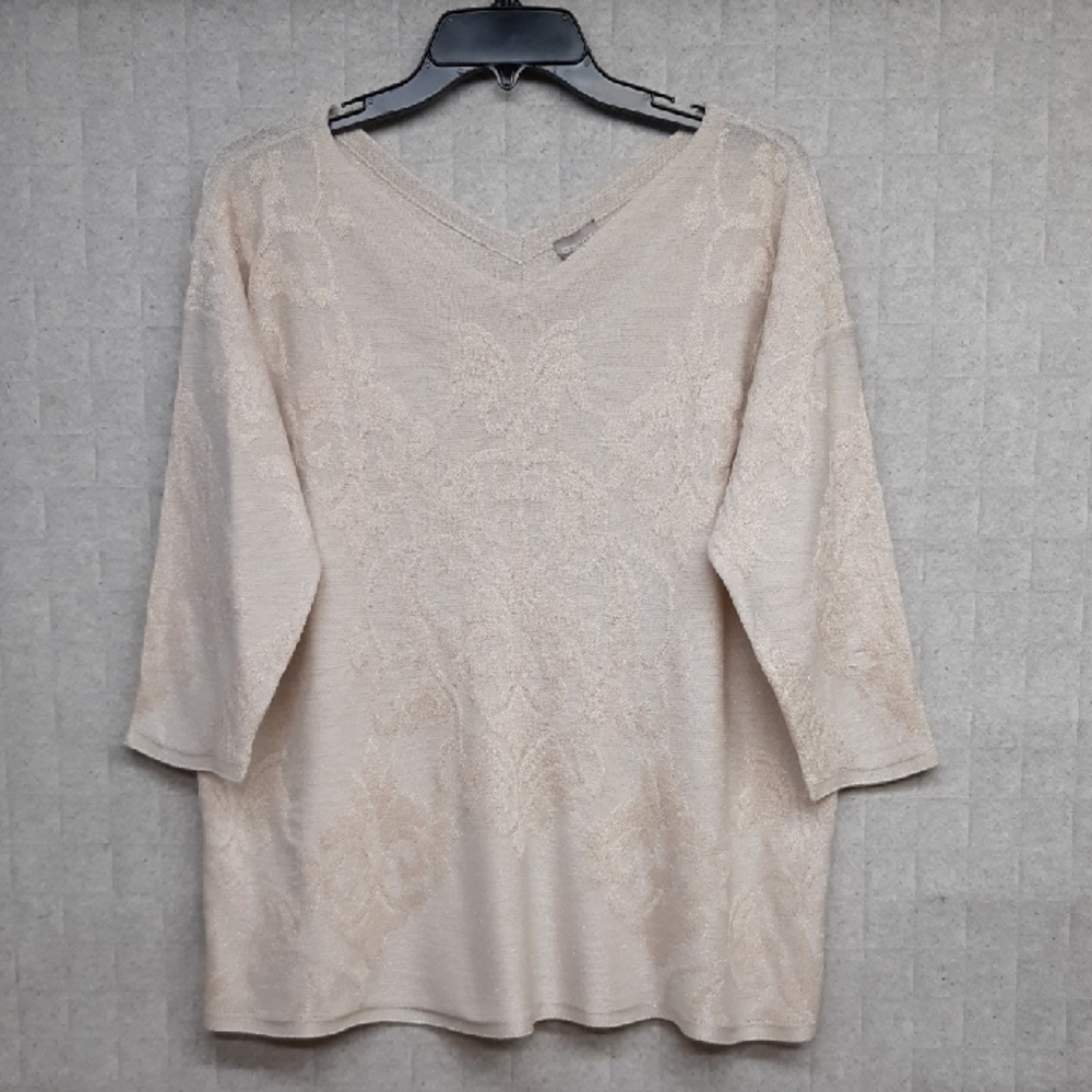 Chico's Cream V-Neck Sweater